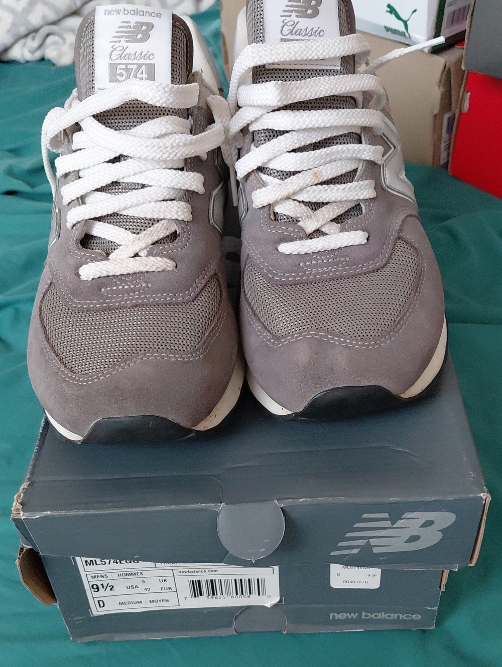 New Balance Grey Suede & Mesh Classic 574 Men’s Sneakers